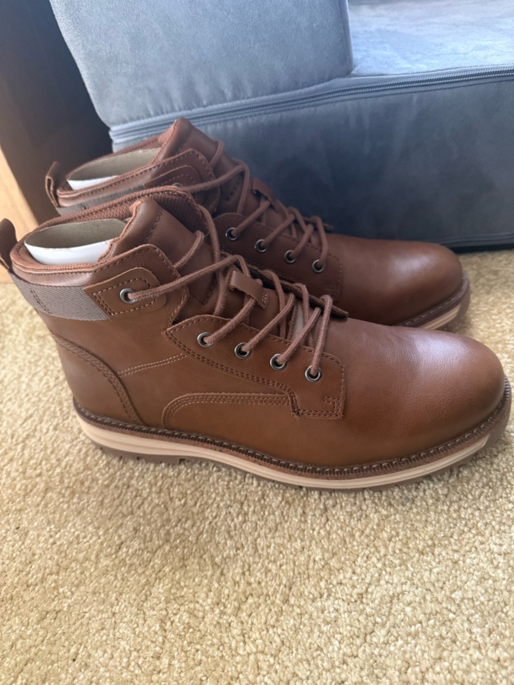 Men's Brown Leather Lace-Up Ankle Boots